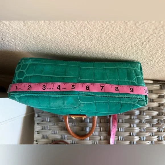 **SOLD** Dooney & Bourke Mini Turquoise Croco Embossed Satchel Bag - Picture 11 of 17